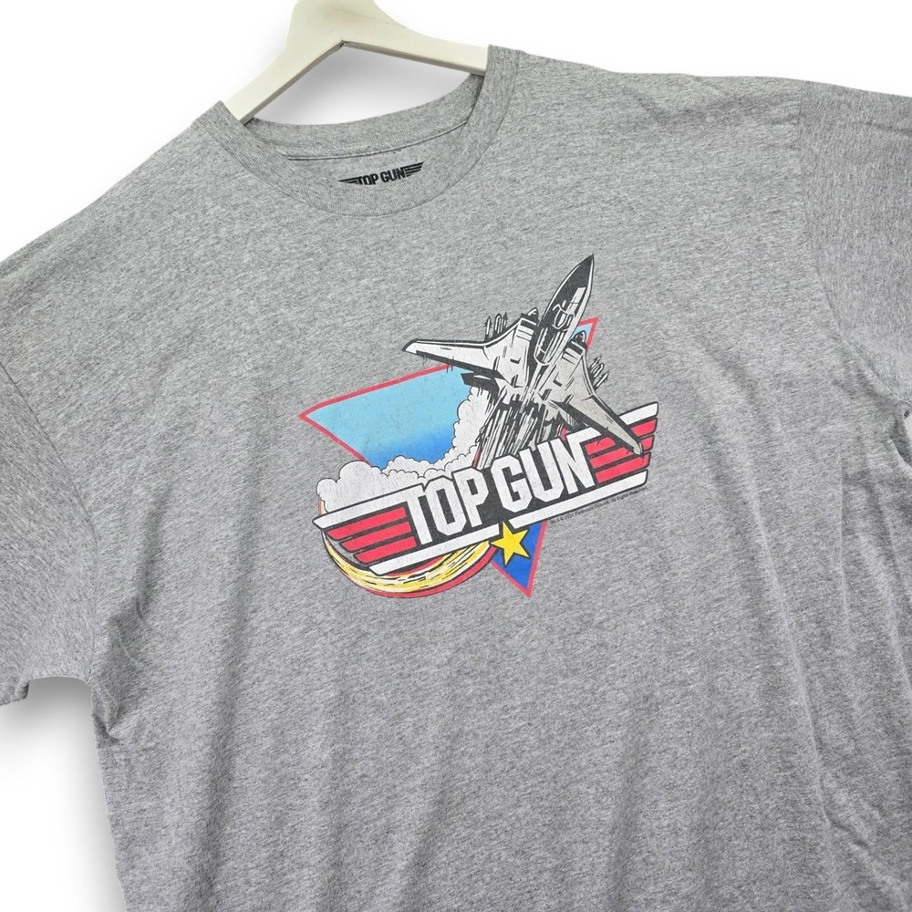 Top Gun T-Shirt Mens 3XL Gray Cotton Blend F-14 Fighter Jet Graphic Licensed Tee